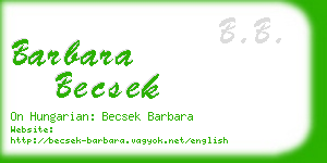 barbara becsek business card